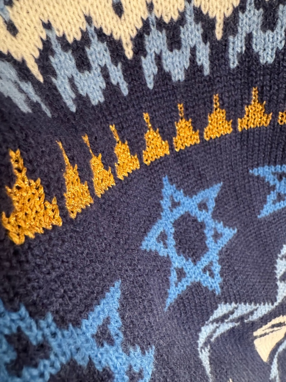 Hanukkah Cat Multimedia Sweater with Gift Design - Picture 10 of 13